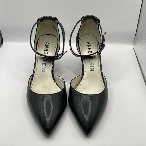 Anne Klein Women's Fabulist Pointed Toe Strappy Ankle Pumps Black Size 8M - Picture 1 of 9
